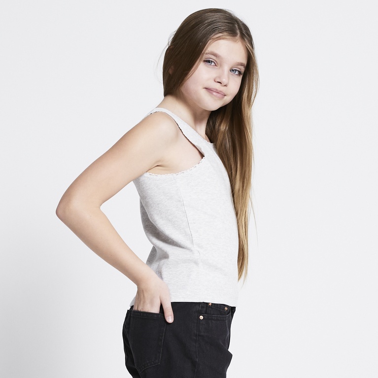 Ribbed tank top "Nalie" Grey Melange